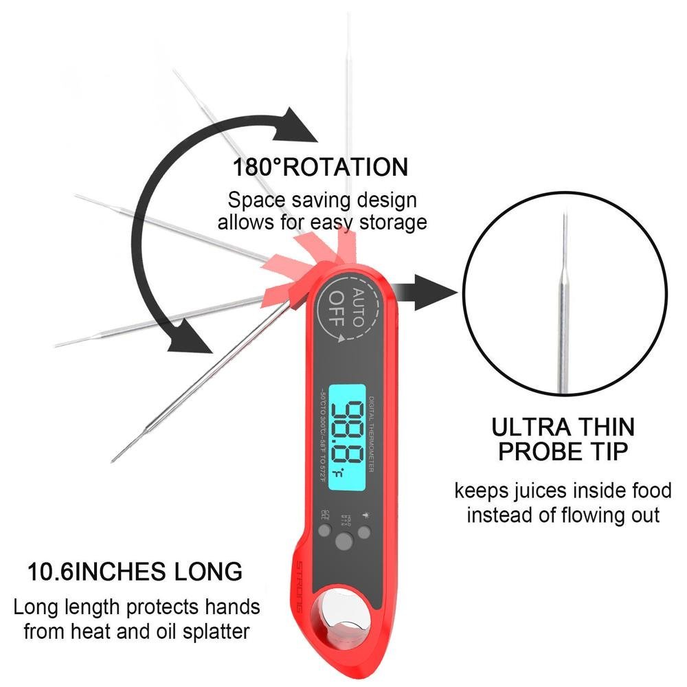 Digital Kitchen Thermometer Food Tools Electronic Cooking Probe BBQ Digital coocking termometer Probe BBQ Pink Iolaus   