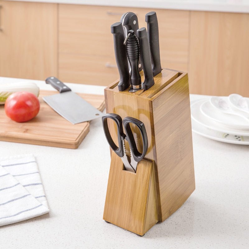 Bamboo Kitchen Accessories Storage Knife Holder 0 HomeSpark Bamboo knife holder  