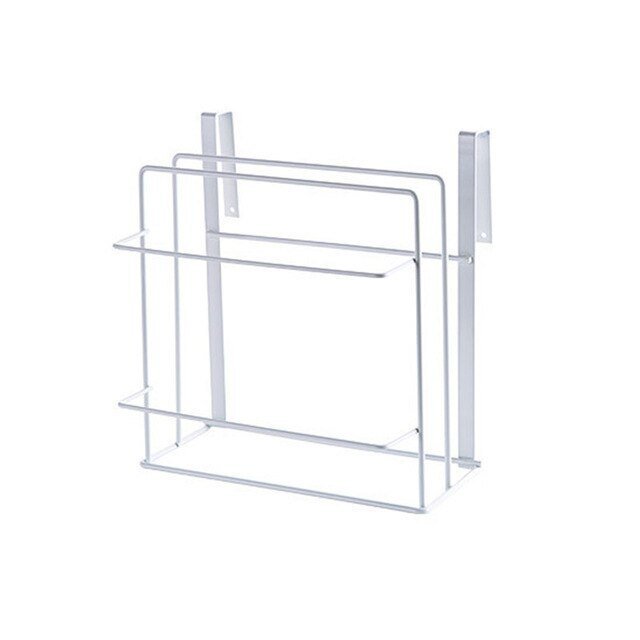 Kitchen Double Layer Towel Rack Hanging Holder Cabinets Shelf Chopping Board Storage Rack 0 HomeSpark   