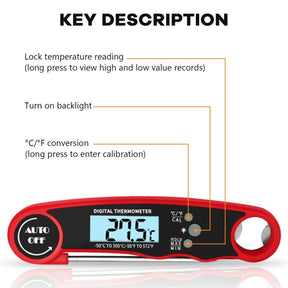 Digital Kitchen Thermometer Food Tools Electronic Cooking Probe BBQ Digital coocking termometer Probe BBQ Pink Iolaus   