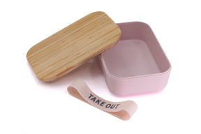 Take Out Bamboo Lunch Box in Blush Pink | Eco-Friendly and Sustainable Food & Beverage Byzantium Smudge   