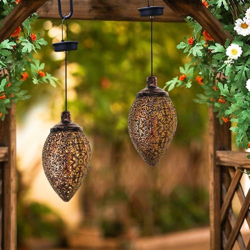 Solar Light LED Lantern Garland Waterproof Hanging Outdoor Fairy Light Lighting Pink Iolaus 2pcs  