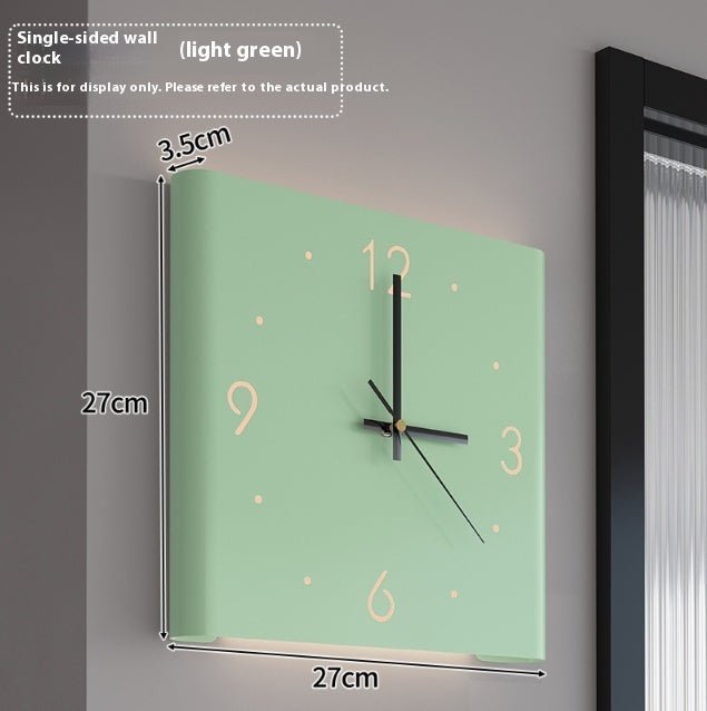 Living Room Stickers Wall Clocks Creative Angle Clock 0 HomeSpark With Light Light Green 