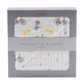 Vintage Bicycle and Northern Star Bamboo Muslin Newcastle Blanket Blankets & Pillows Lavender Charlie   