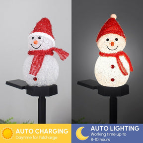 Solar Outdoor Decor Light Christmas Snowman Decoration Stake light - Lilishomespark