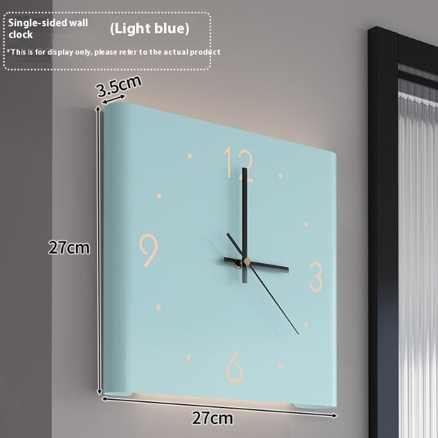 Living Room Stickers Wall Clocks Creative Angle Clock 0 HomeSpark With Light Light Blue 