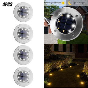 4/8 LEDs Solar Powered Buried Light Outdoor Pathway Garden Decking Lighting Pink Iolaus   