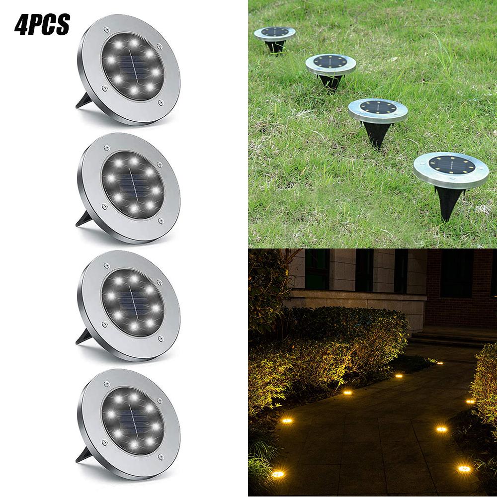 4/8 LEDs Solar Powered Buried Light Outdoor Pathway Garden Decking Lighting Pink Iolaus   