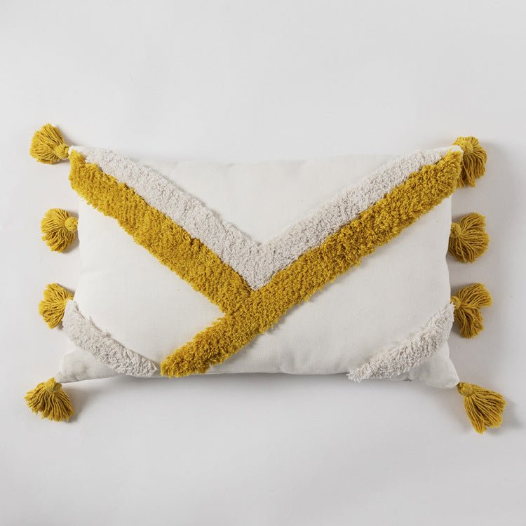 Morocco Tassel Square Throw Pillow Case - Lilishomespark