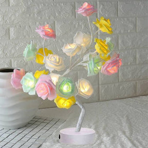 Rose Flower Lamp USB Battery Operated LED Table Lamp Bonsai Tree Night Lights Garland Bedroom Decoration Lights Home Decor 0 HomeSpark Color white  