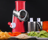 Manual Kitchen Accessories Multifunctional Round Mandoline Potato Slicer Vegetable Cutter Slicer Cheese Kitchen Gadgets 0 HomeSpark Red  