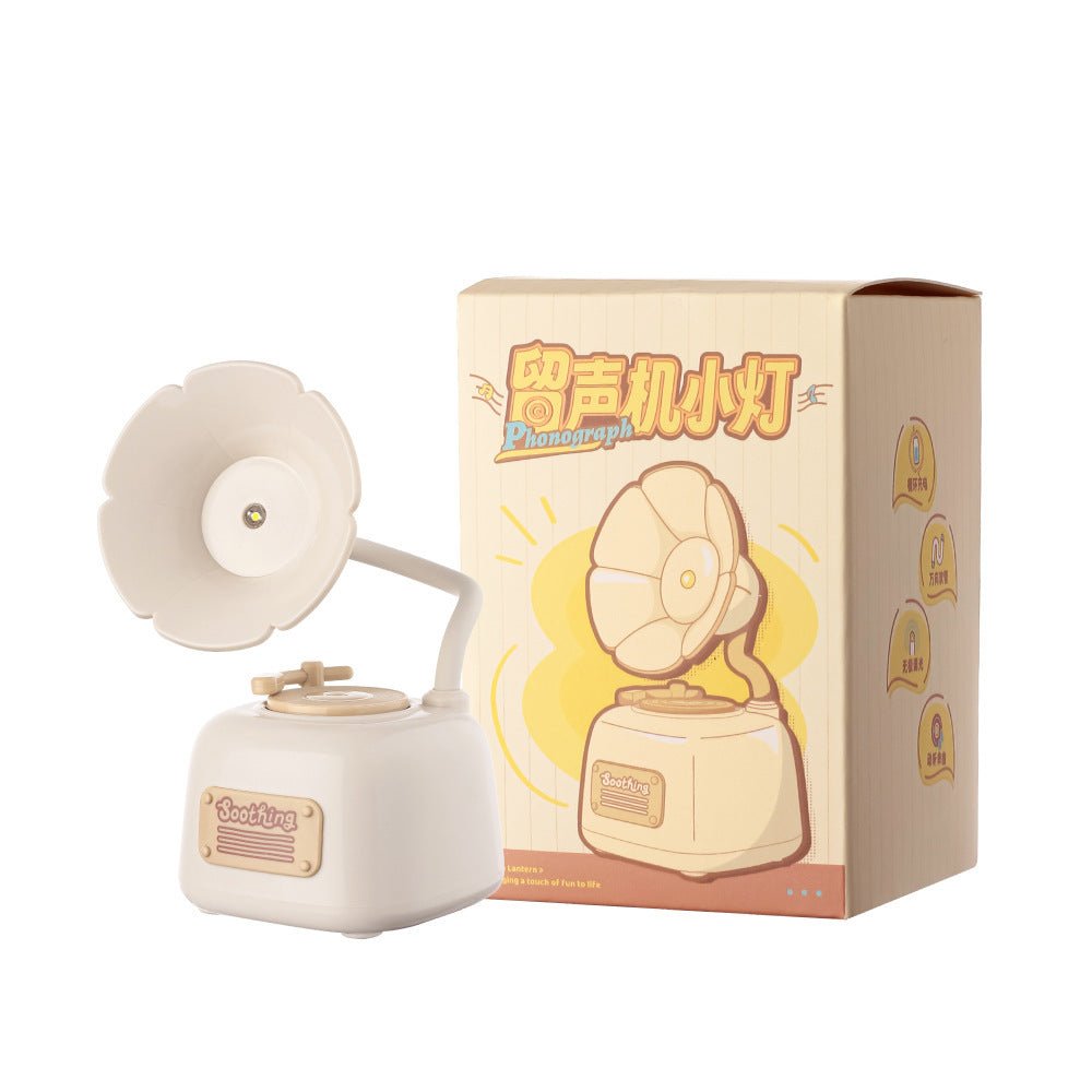 Creative Retro Phonograph Lamp Electrodeless Dimming Lights Home Decor 0 lilishomeSpark USB Cream Rice 