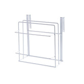 Kitchen Double Layer Towel Rack Hanging Holder Cabinets Shelf Chopping Board Storage Rack 0 HomeSpark White  