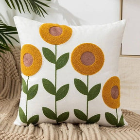 Flower Embroidery Throw Pillow Cover - Lilishomespark