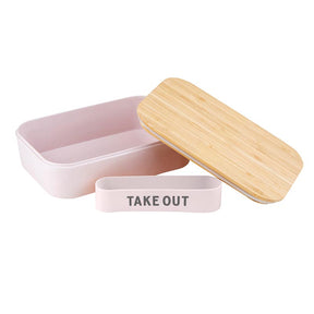 Take Out Bamboo Lunch Box in Blush Pink | Eco-Friendly and Sustainable Food & Beverage Byzantium Smudge   