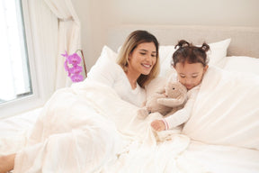 Pristine White Oversized King Luxury Bamboo Muslin Bed Blanket Kids & Babies Lavender Charlie   