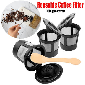 3pcs Reusable Coffee Filter Pod with Spoon Home & Garden Teal Simba   