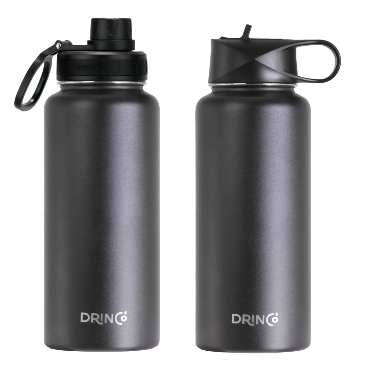 DRINCO® 32oz Stainless Steel Water Bottle - Black Dinkware Orchid Lavender   