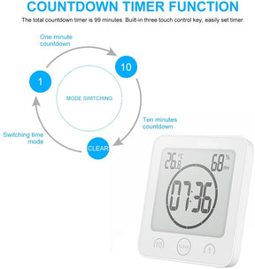 Waterproof Shower Clock Timer Clock with Alarm - Lilishomespark