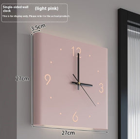 Living Room Stickers Wall Clocks Creative Angle Clock 0 HomeSpark With Light Light Pink 