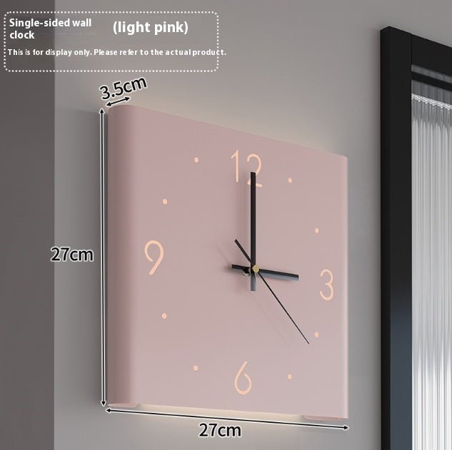 Living Room Stickers Wall Clocks Creative Angle Clock 0 HomeSpark With Light Light Pink 