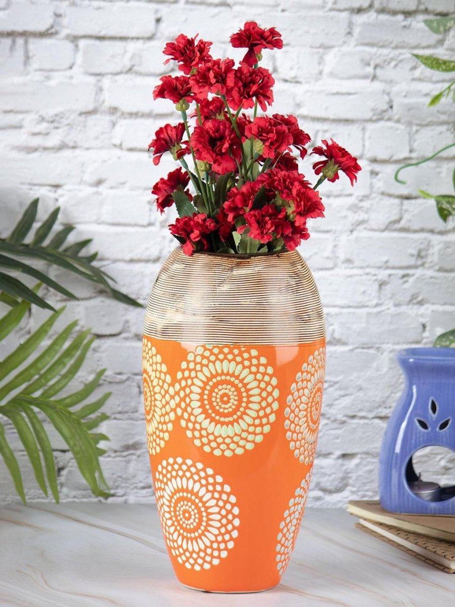 Ceramic Multicolor Cylinder Shaped Vase - Lilishomespark