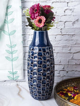 Vase, Modern Design, Dark Blue, Ceramic - Lilishomespark