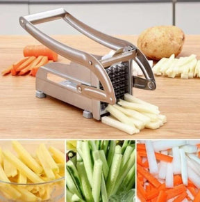 Stainless Steel French Fries and Potato Cutter with 2 Different Blades Kitchen Yellow Pandora   