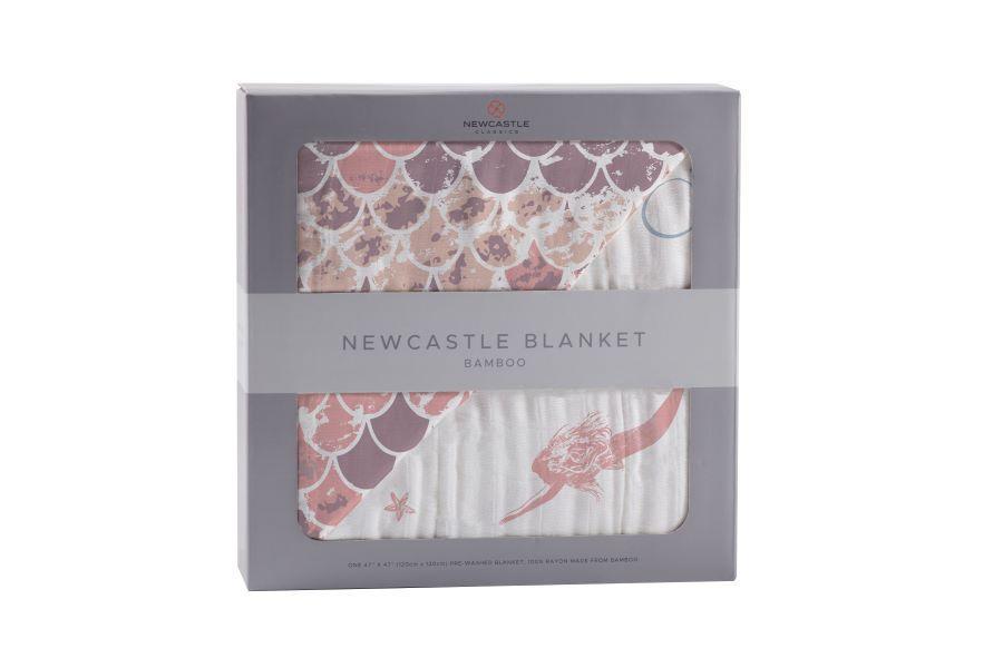 Mermaids and Scales Bamboo Muslin Newcastle Blanket Kids & Babies Lavender Charlie   