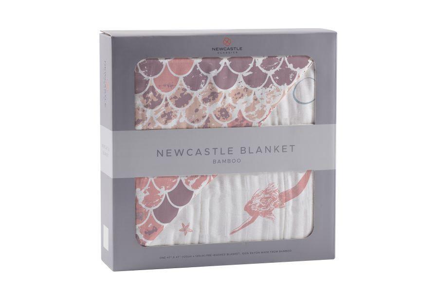 Mermaids and Scales Bamboo Muslin Newcastle Blanket Kids & Babies Lavender Charlie   