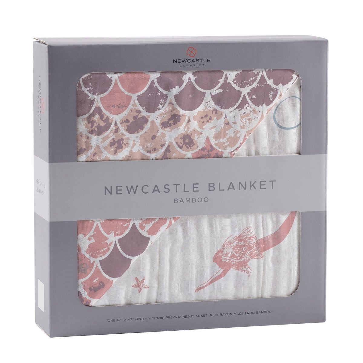 Mermaids and Scales Bamboo Muslin Newcastle Blanket Kids & Babies Lavender Charlie   