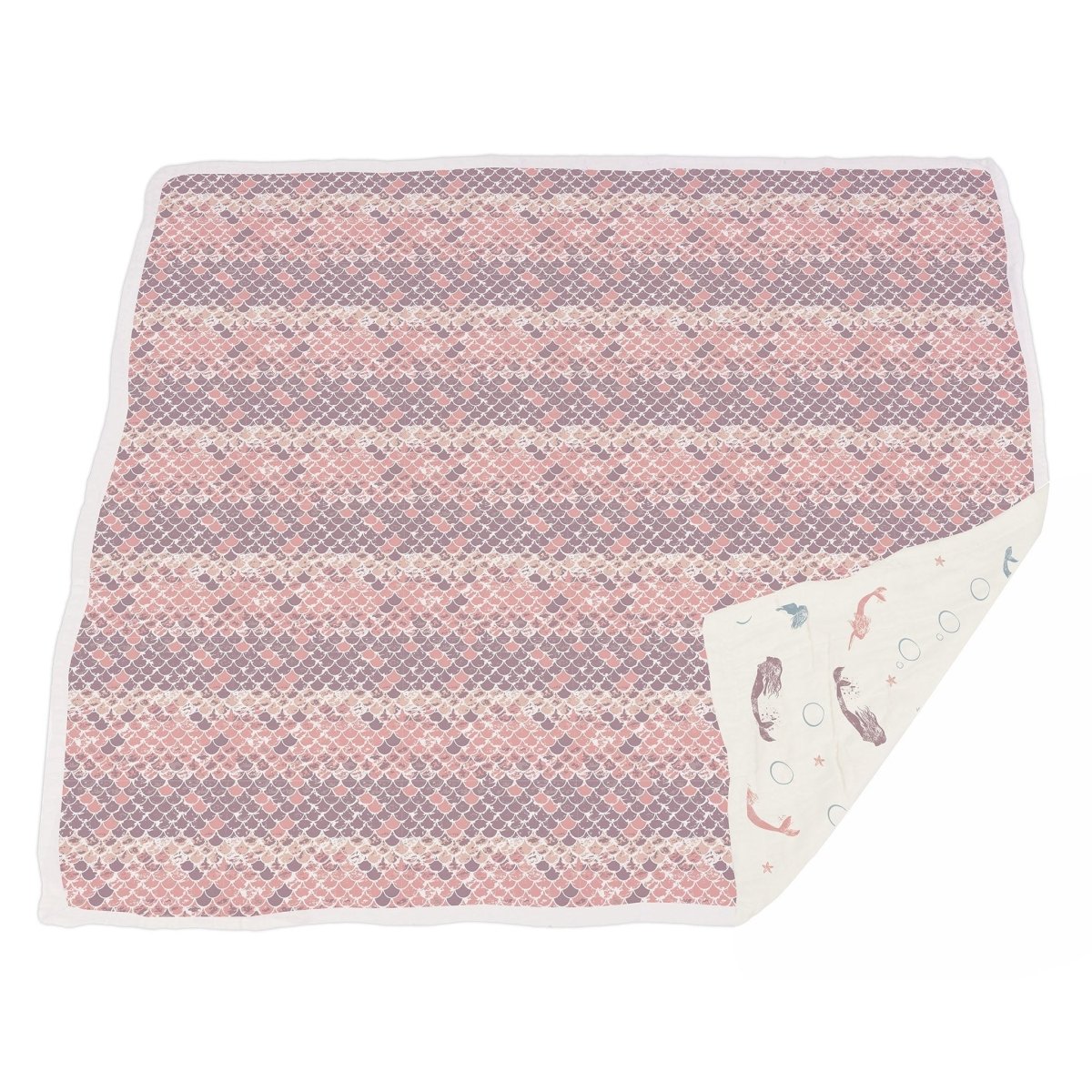 Mermaids and Scales Bamboo Muslin Newcastle Blanket Kids & Babies Lavender Charlie   