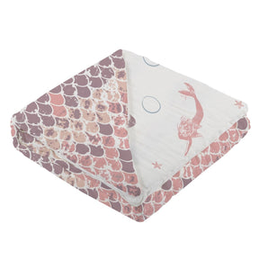 Mermaids and Scales Bamboo Muslin Newcastle Blanket Kids & Babies Lavender Charlie   