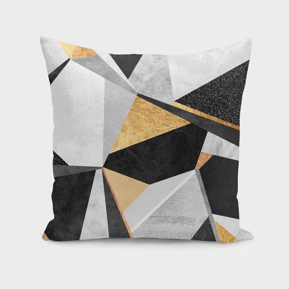 Geometry  Gold Cushion/Pillow Textiles & Pillows Scorpius   